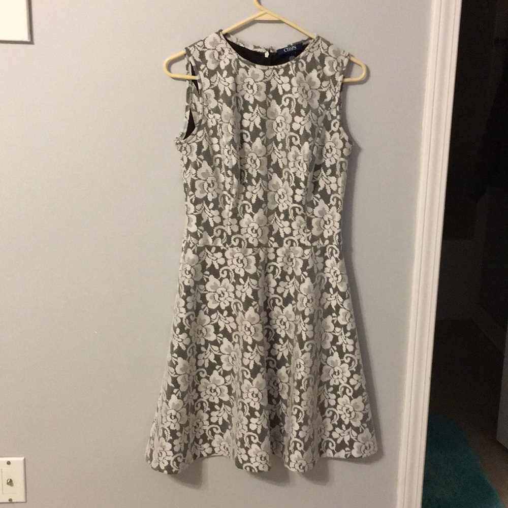 Black and white lace dress